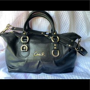 EUC COACH(2012) Madison Ashley Leather Satchel 15445-Black